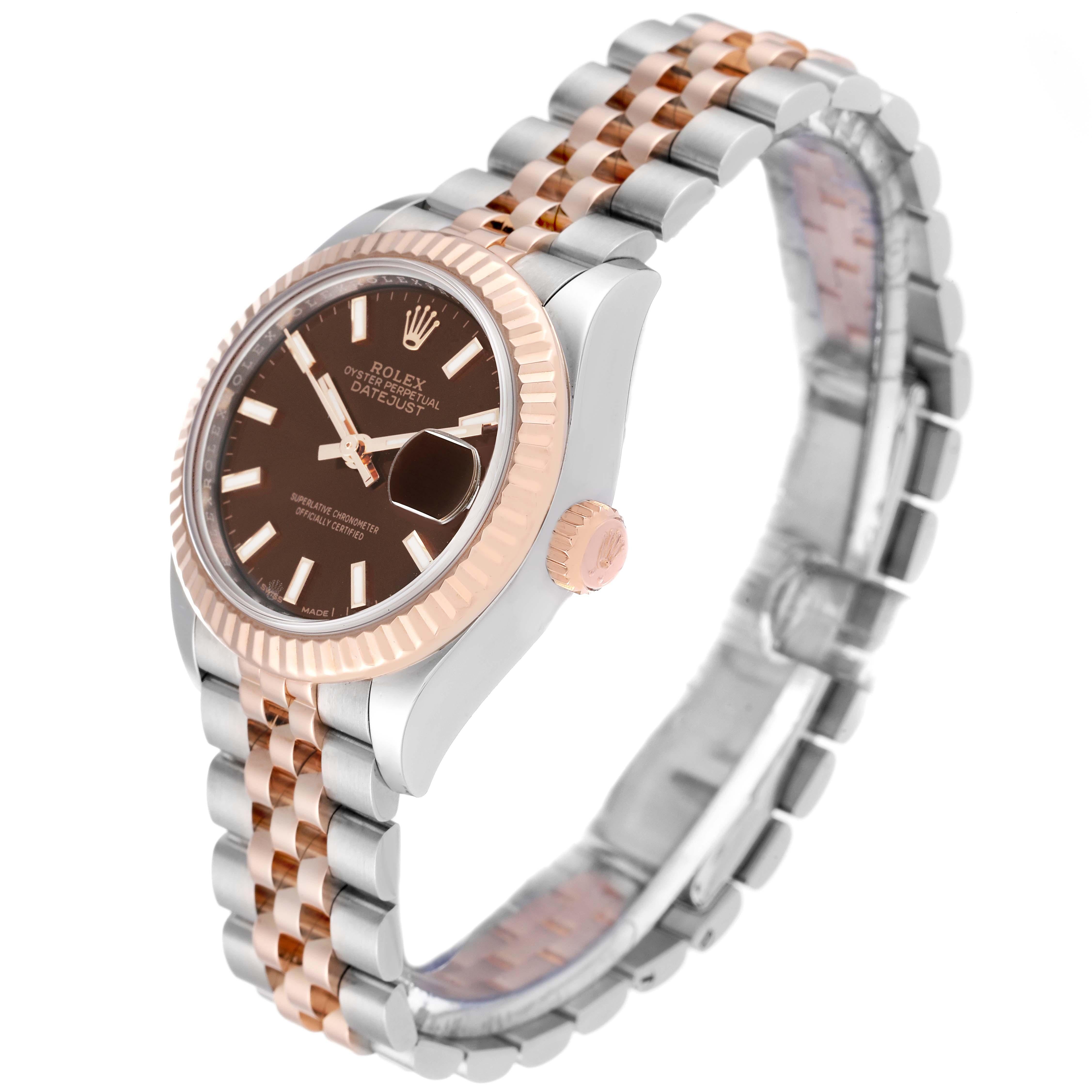 Women's Rolex Datejust Chocolate Brown Dial Steel Rose Gold Ladies Watch 279171