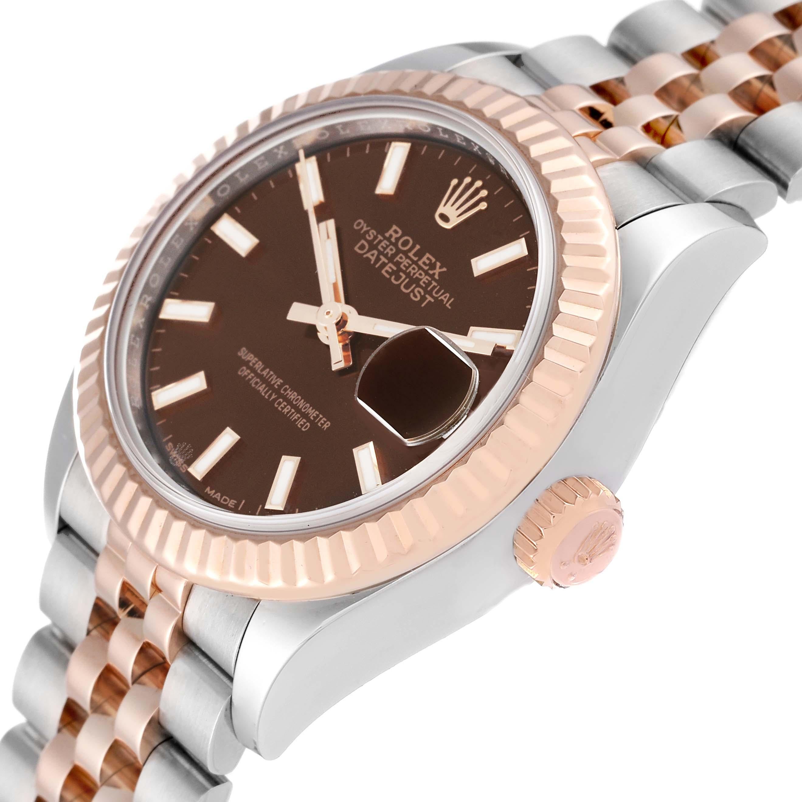 Rolex Datejust Chocolate Brown Dial Steel Rose Gold Ladies Watch 279171 1