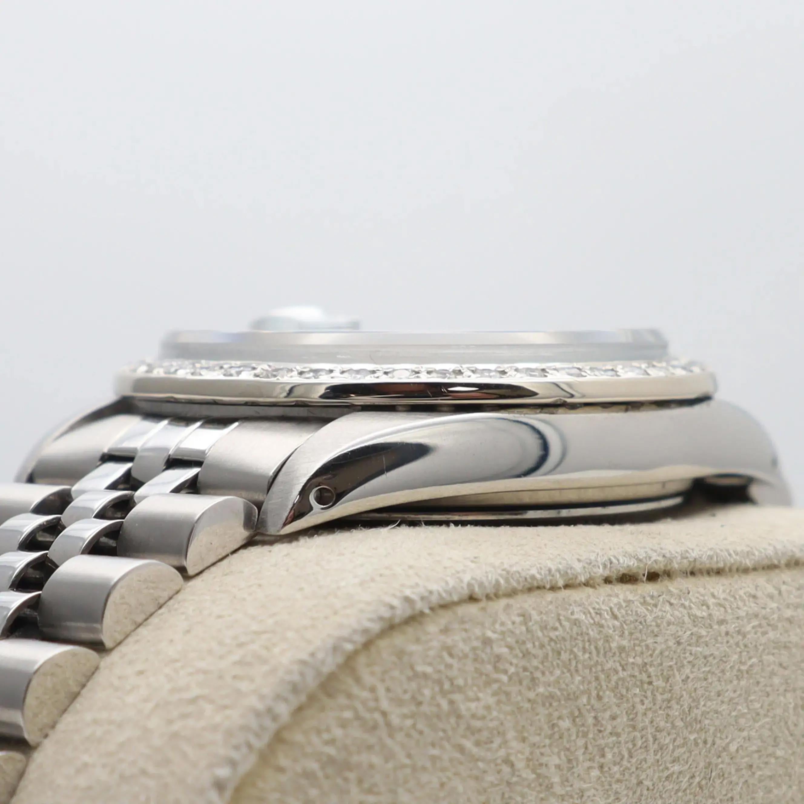 Rolex Datejust Custom Diamond 1.20cttw Pink Mother of Pearl Dial Watch 16014 In Good Condition For Sale In New York, NY