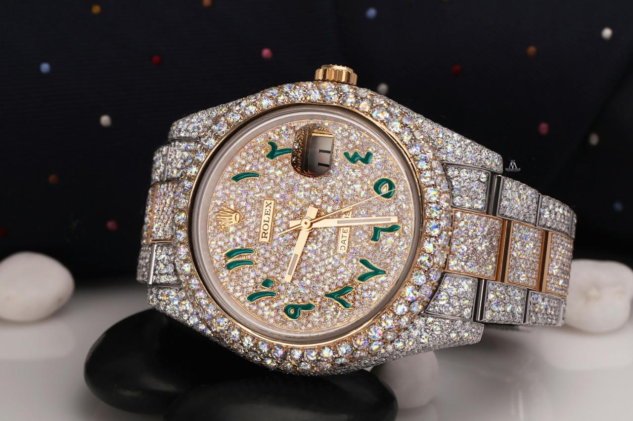 rolex datejust iced out arabic