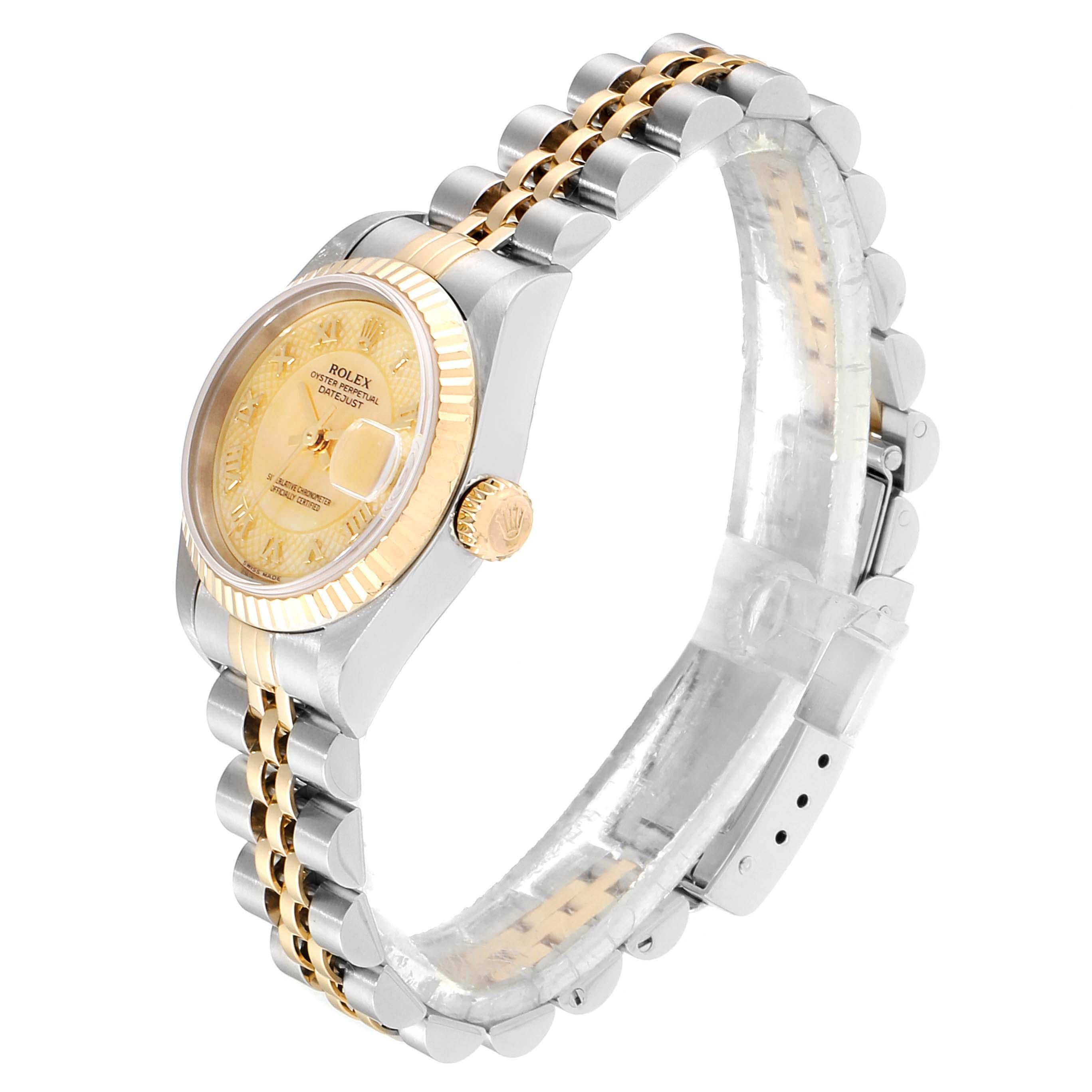 Women's Rolex Datejust Decorated MOP Dial Steel Yellow Gold Ladies Watch 79173 For Sale