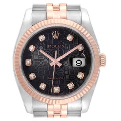 Rolex Datejust Dial Steel Rose Gold Diamond Unisex Watch 116231