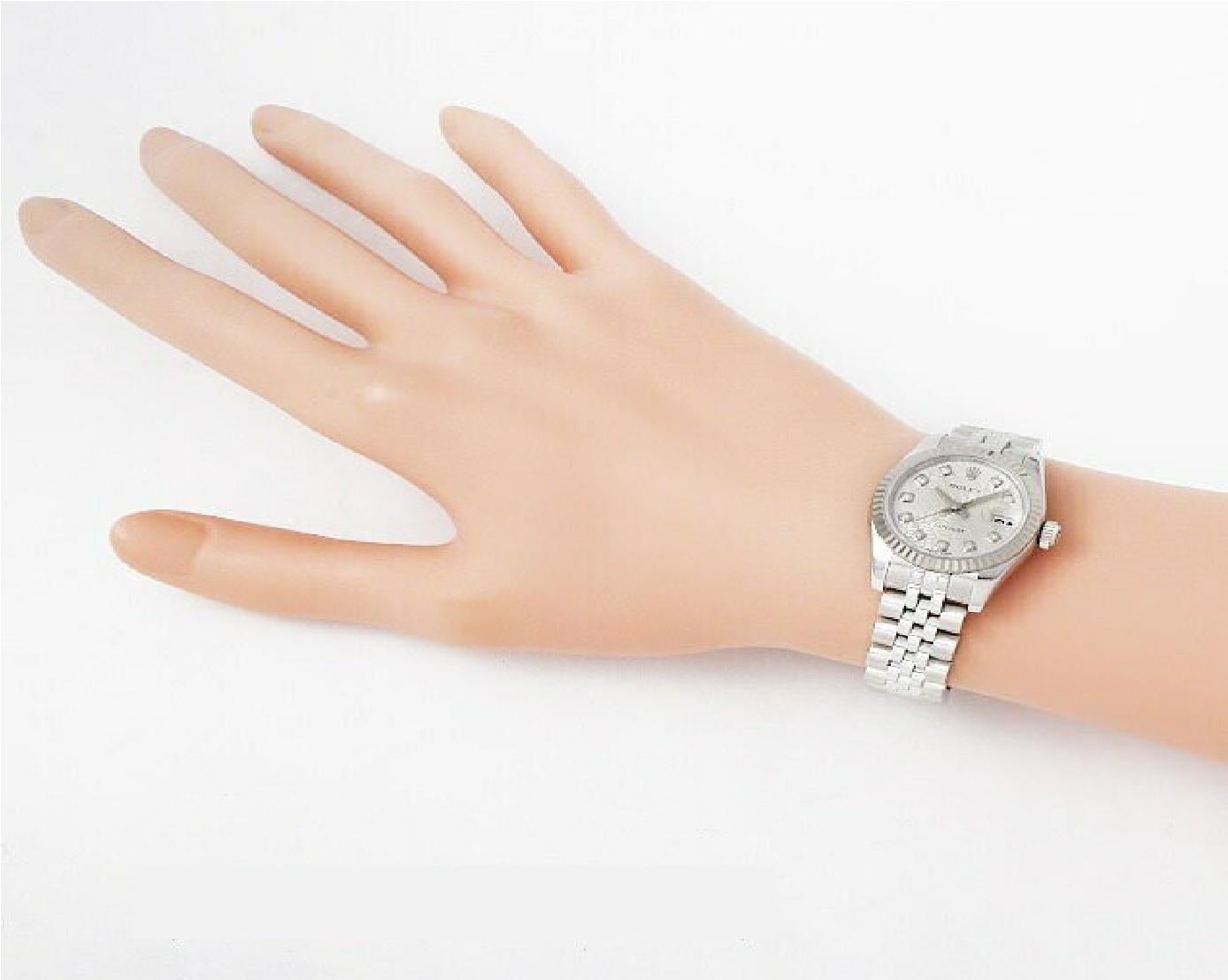 Women's Rolex Datejust Diamond 79174G Silver Engraved Ladies Watch