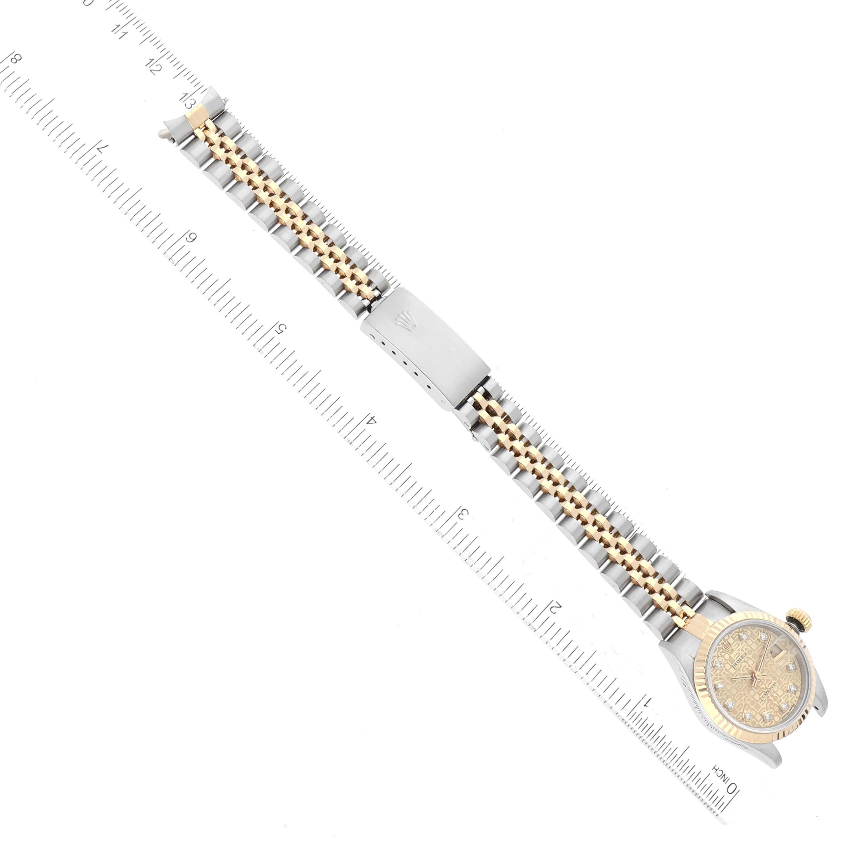 Rolex Datejust Diamant Jahrestag Zifferblatt Stahl Gelbgold Damenuhr 69173 7