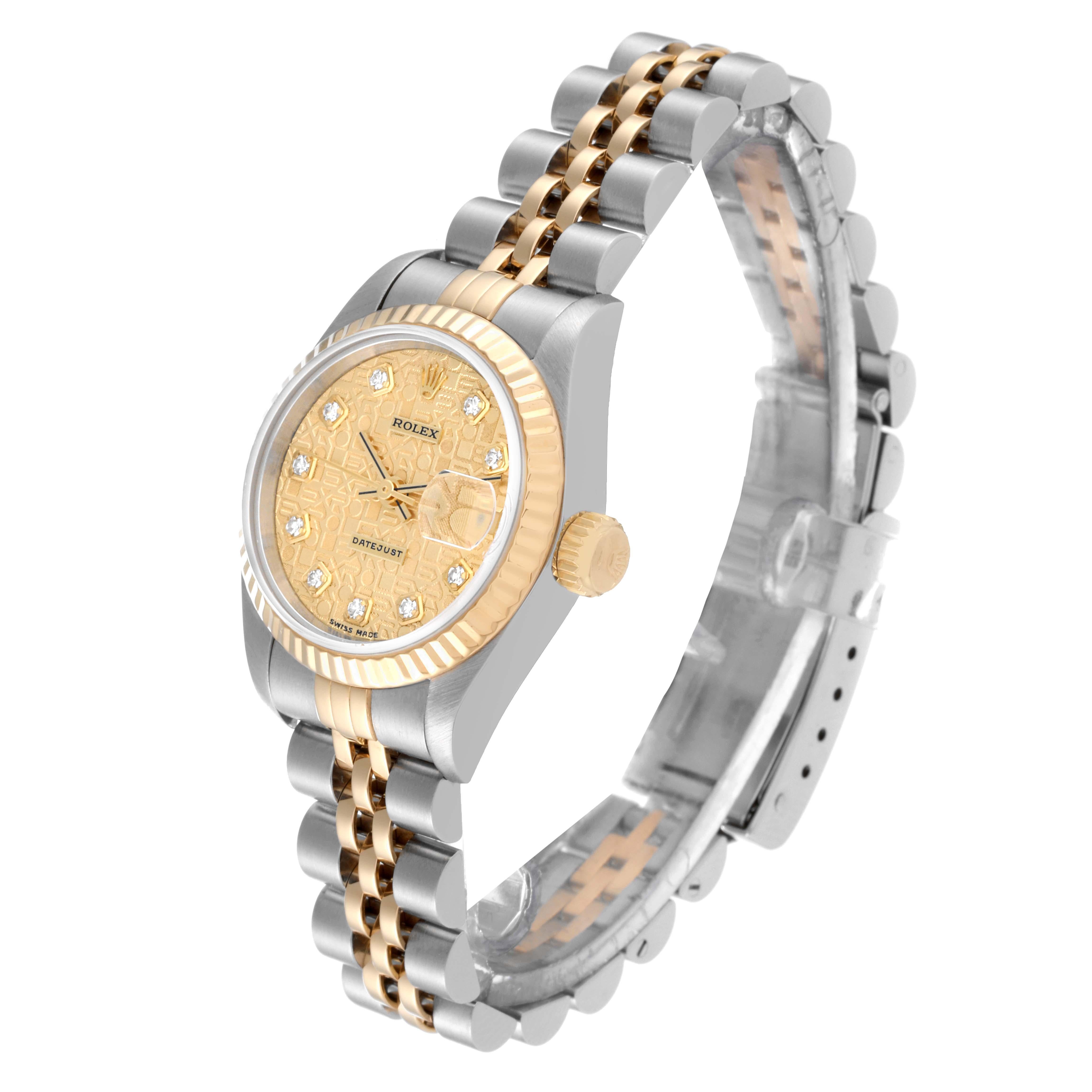 Rolex Datejust Diamant Jahrestag Zifferblatt Stahl Gelbgold Damenuhr 69173 1