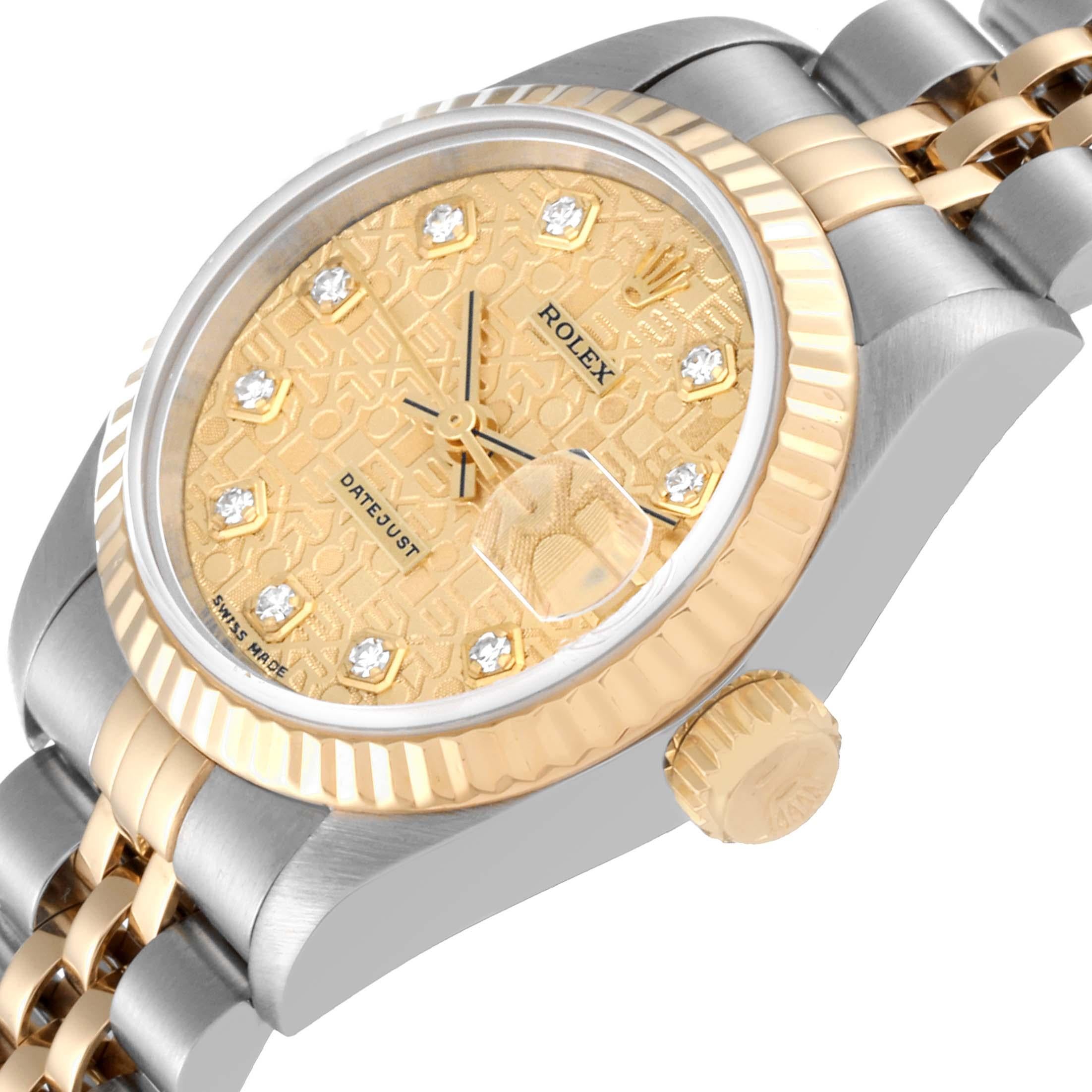 Rolex Datejust Diamant Jahrestag Zifferblatt Stahl Gelbgold Damenuhr 69173 2