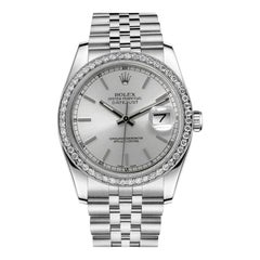 Rolex Datejust Lunetta di diamanti Quadrante argento Orologio da donna in acciaio inossidabile