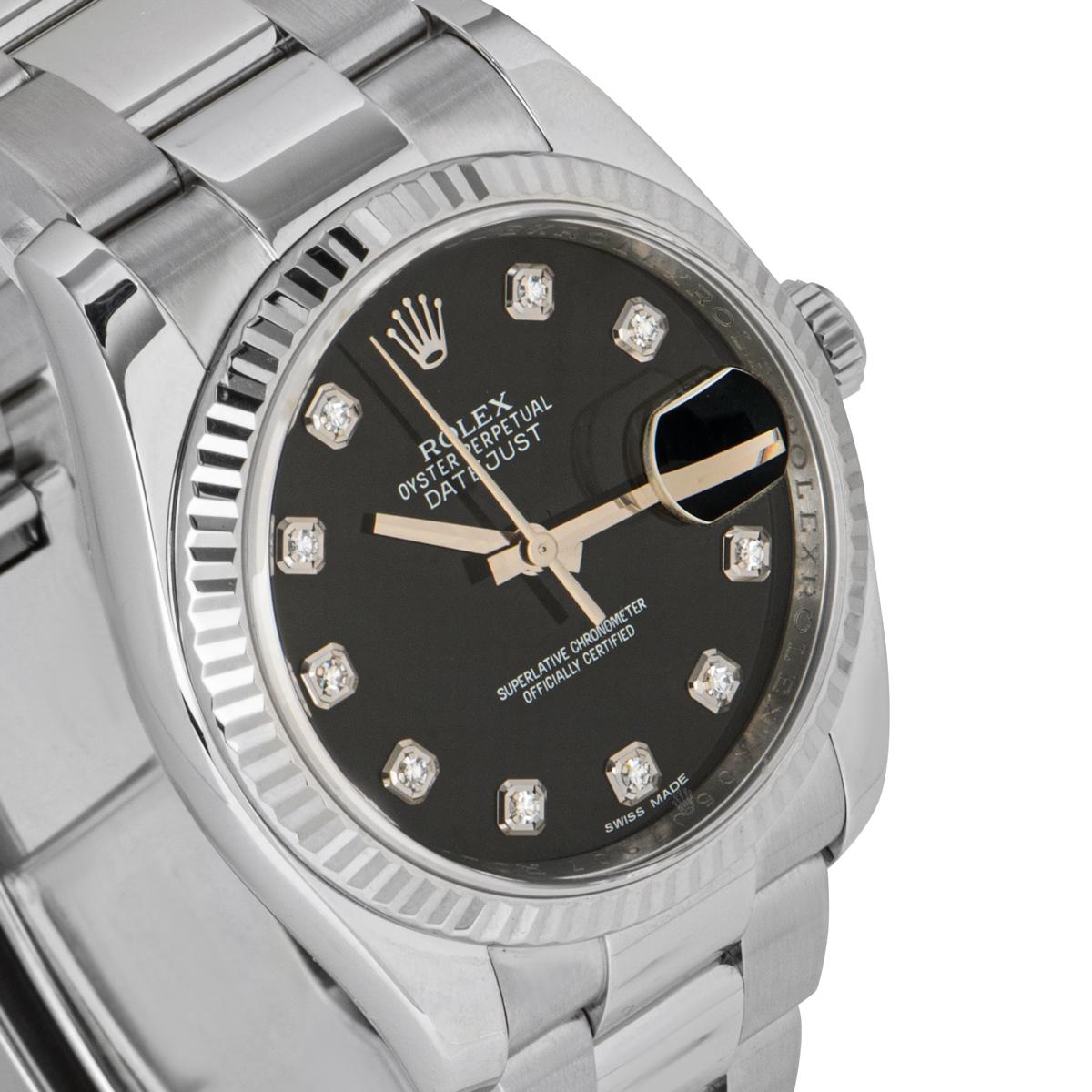 Rolex Datejust Diamond Dial 116234 In Excellent Condition For Sale In London, GB