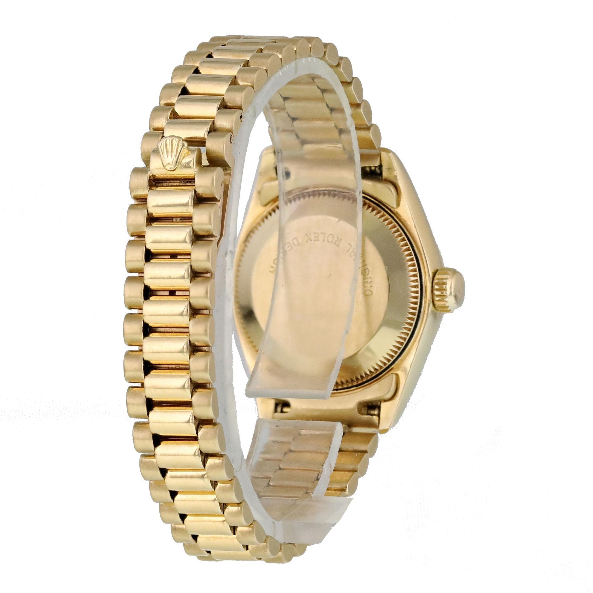 Women's Rolex Datejust Diamond Dial 69178 Yellow Gold Ladies Watch For Sale