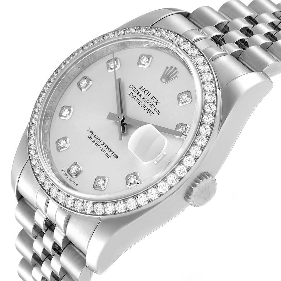 Rolex Datejust Diamond Dial and Bezel Jubilee Bracelet Mens Watch 116244 In Excellent Condition In Atlanta, GA