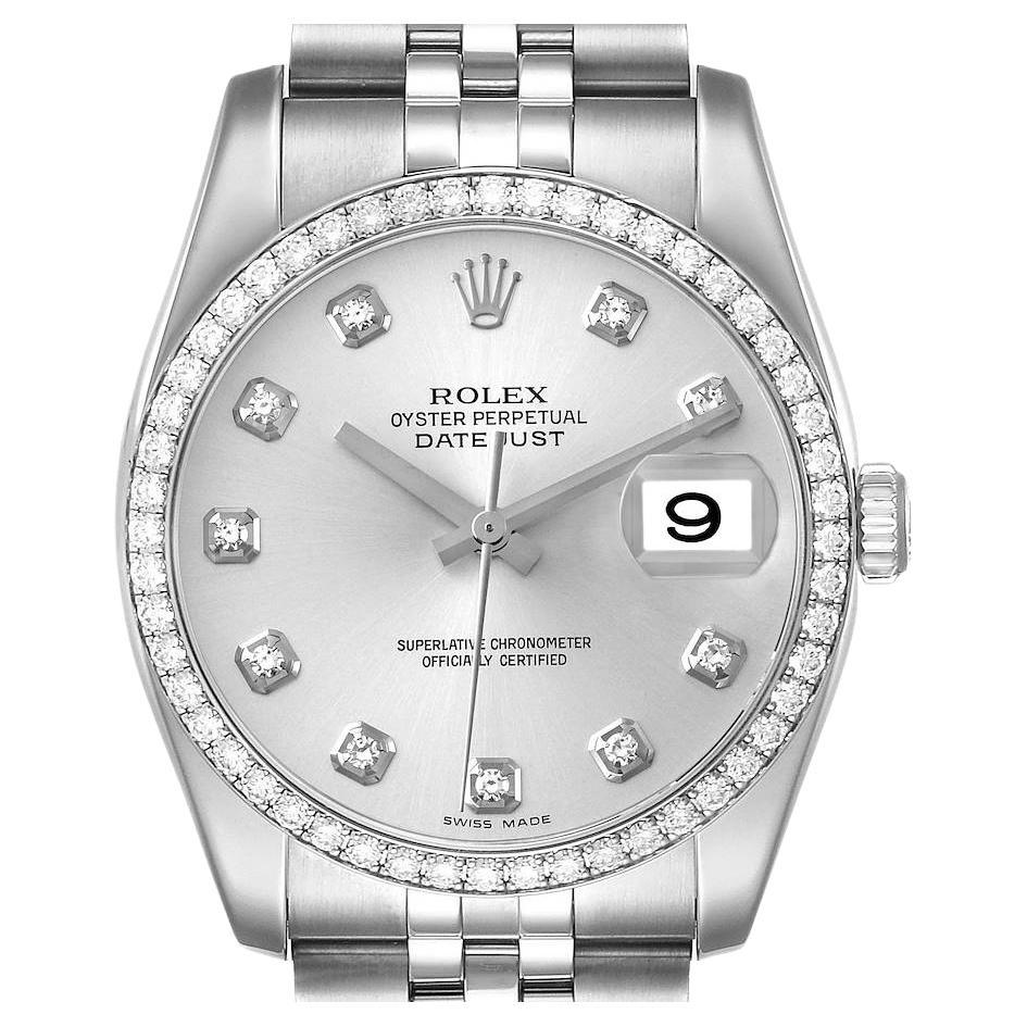 Rolex Datejust Diamond Dial and Bezel Jubilee Bracelet Mens Watch 116244