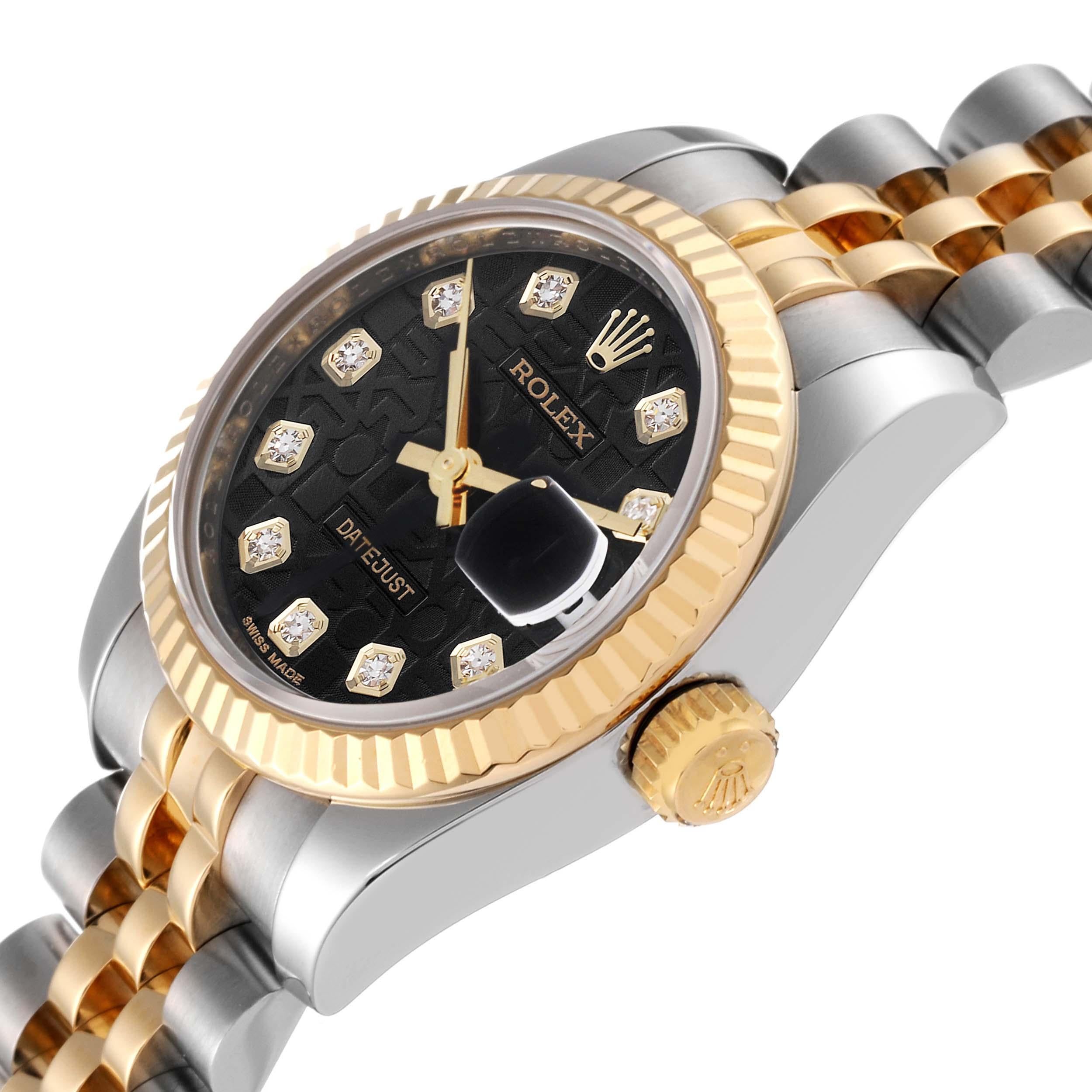 Rolex Datejust Diamond Dial Steel Yellow Gold Ladies Watch 179173 Box Card For Sale 2