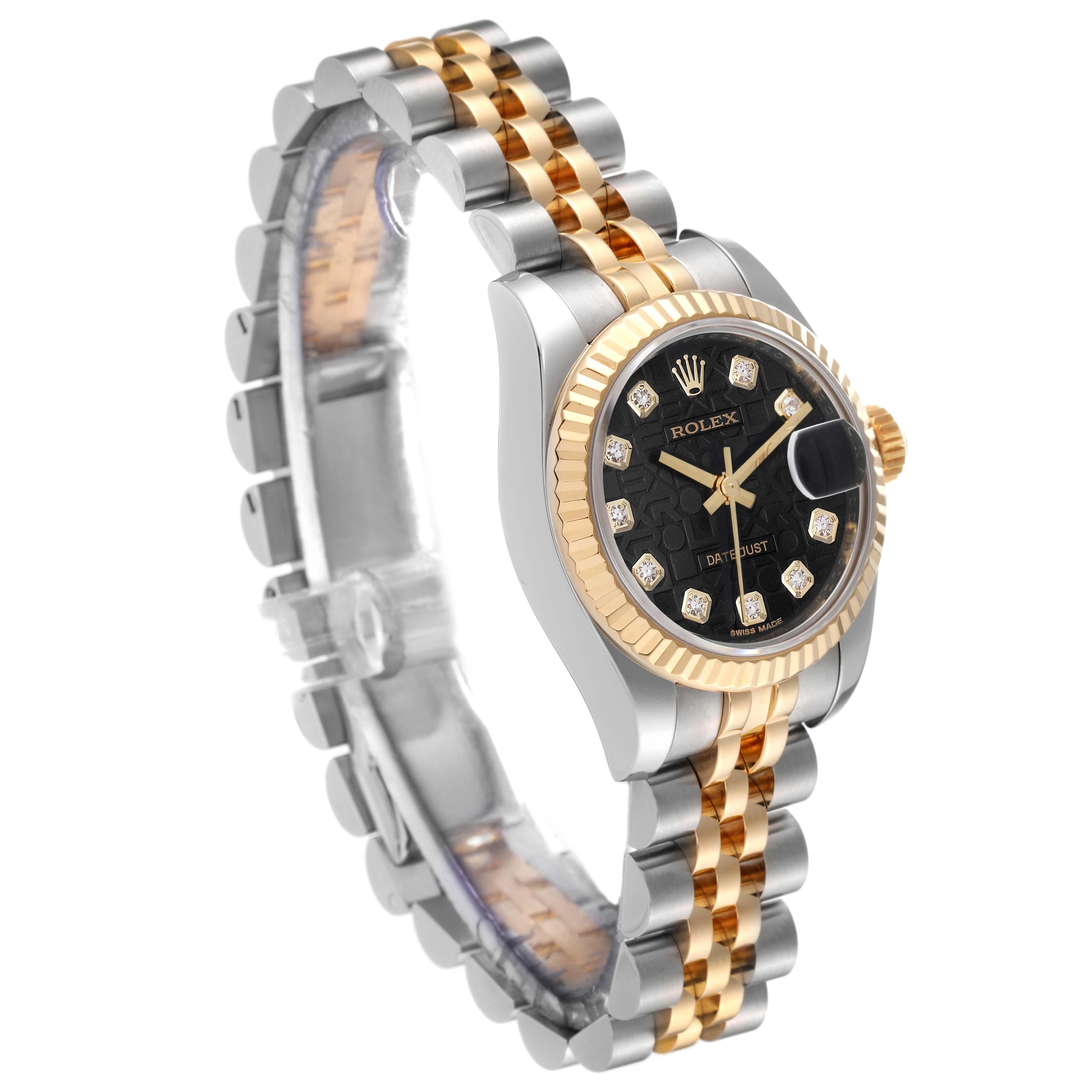 Rolex Datejust Diamond Dial Steel Yellow Gold Ladies Watch 179173 Box Card For Sale 5