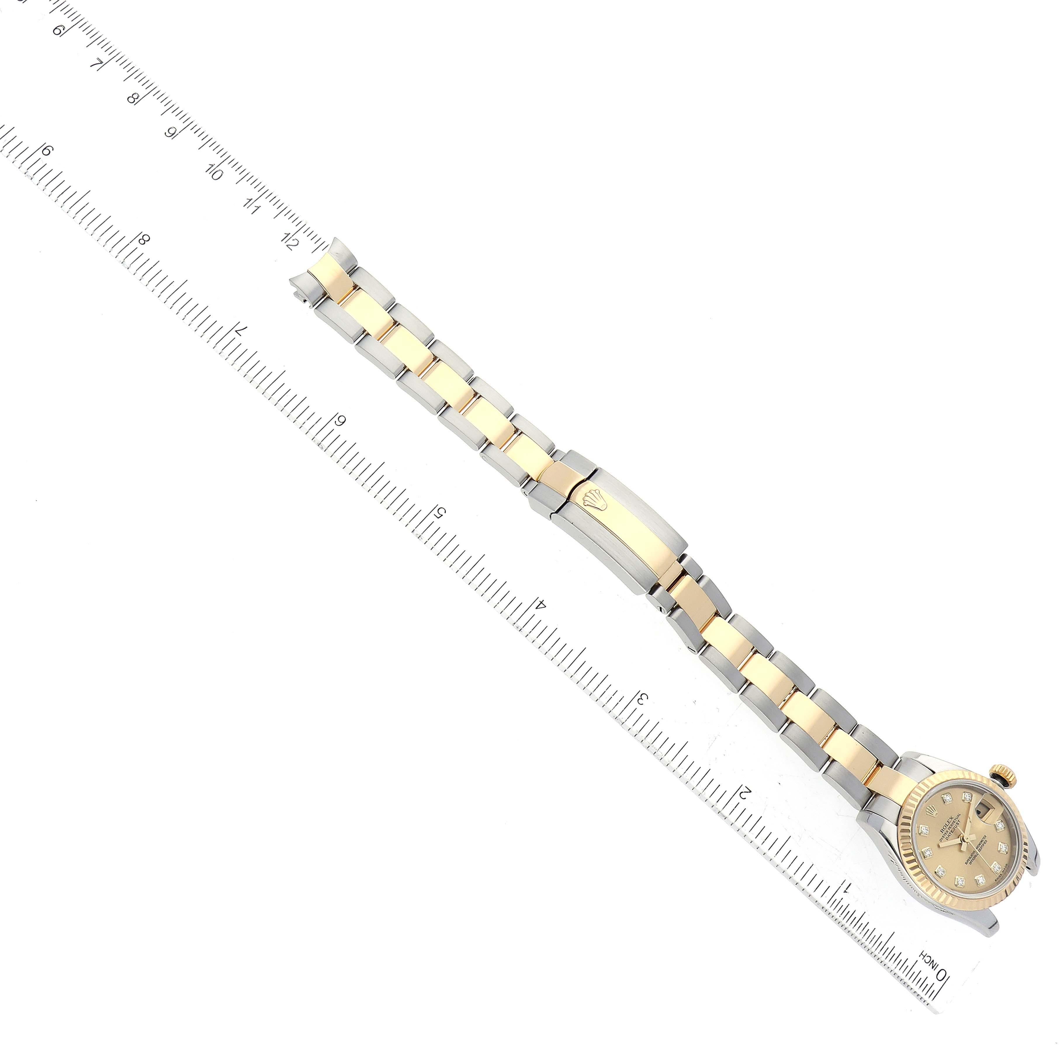Rolex Montre Datejust pour femme 179173 avec cadran en acier, or jaune et diamants 8