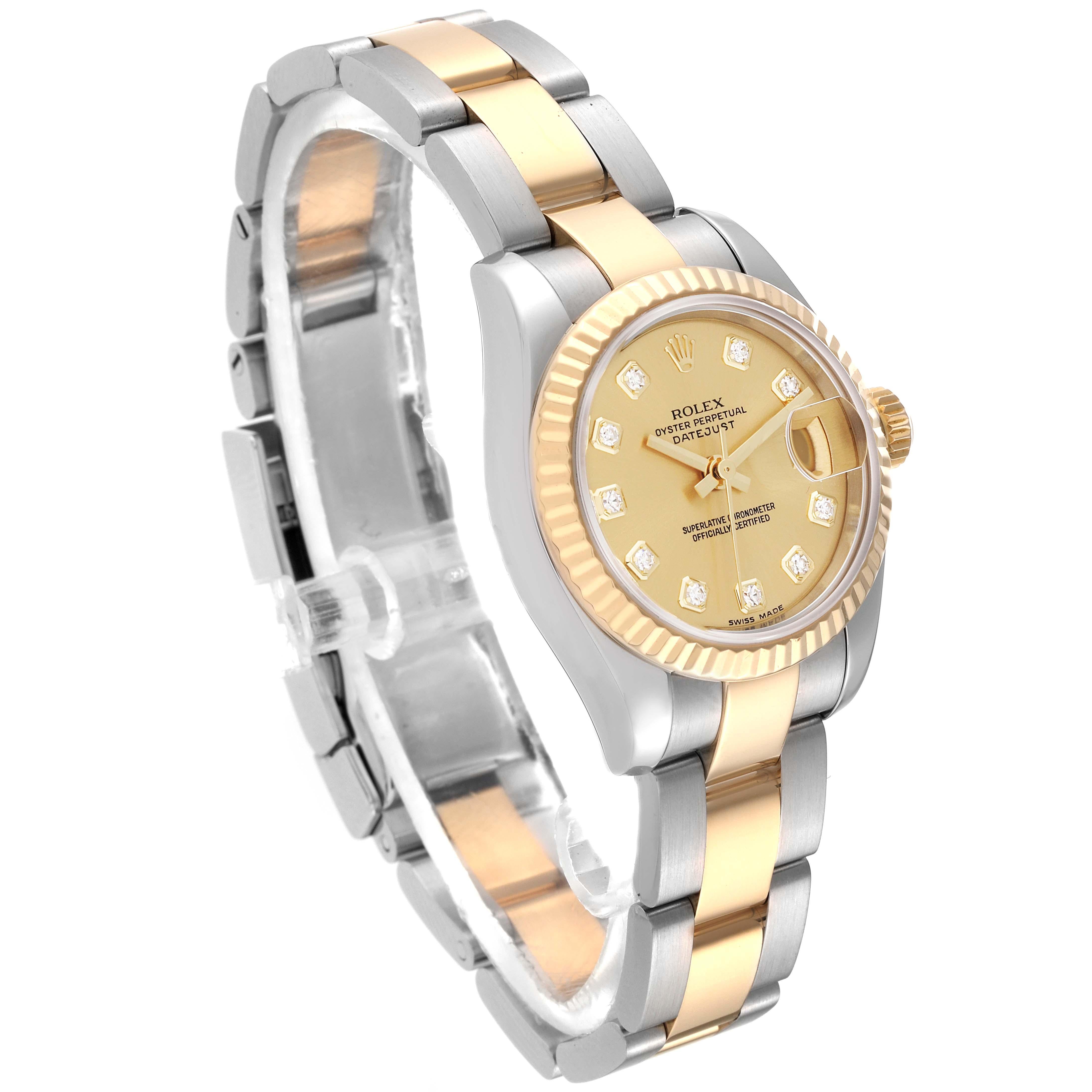 Rolex Montre Datejust pour femme 179173 avec cadran en acier, or jaune et diamants 4