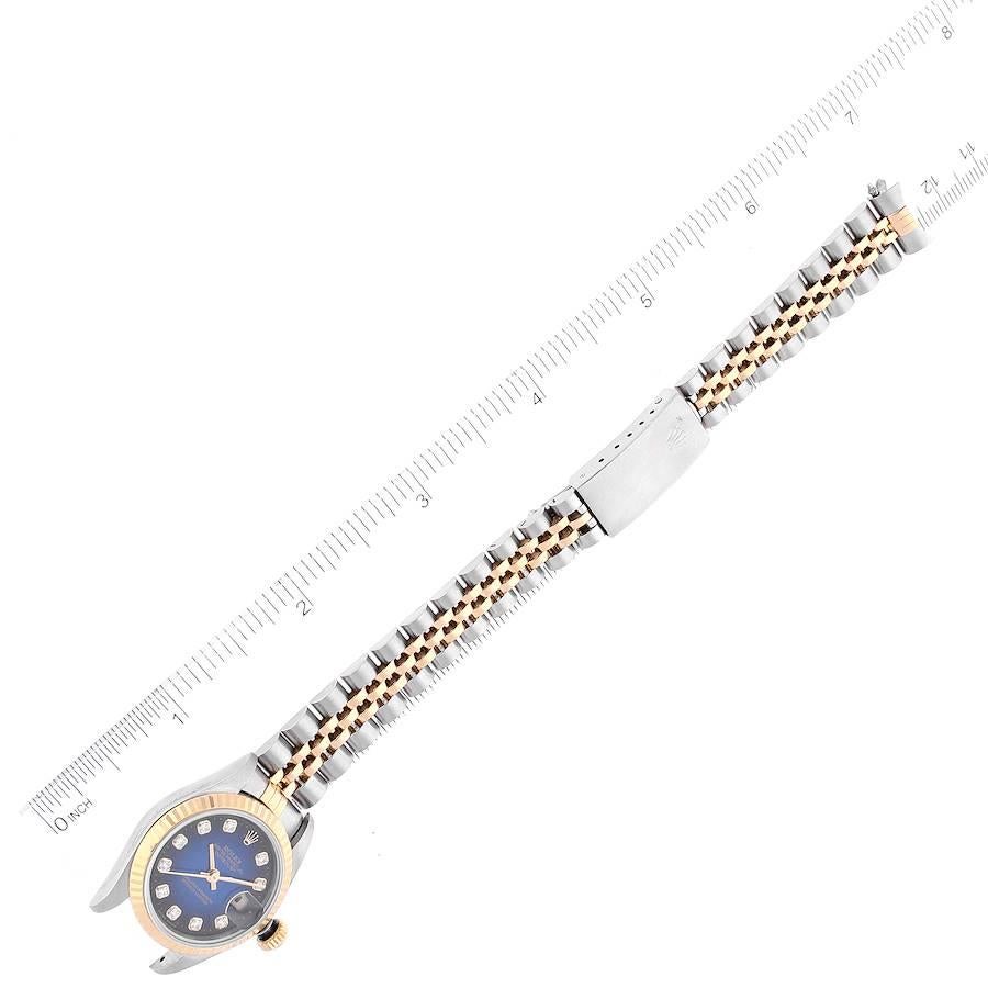 Rolex Datejust Diamond Dial Steel Yellow Gold Ladies Watch 69173 Box Papers For Sale 6