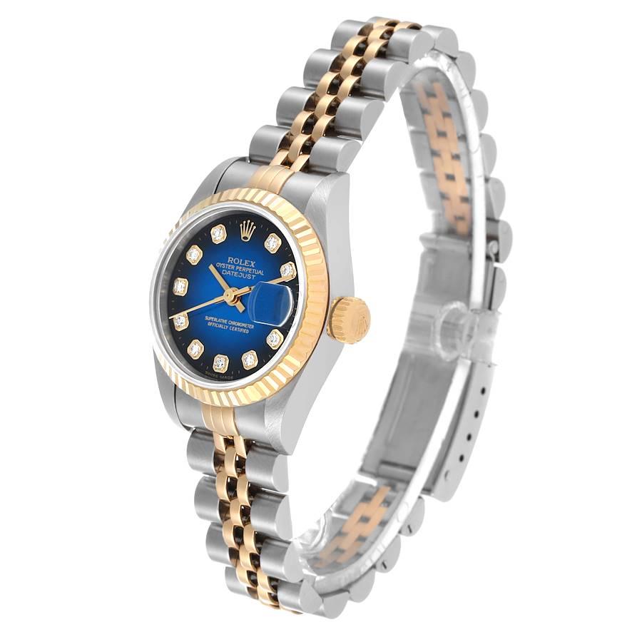 Women's Rolex Datejust Diamond Dial Steel Yellow Gold Ladies Watch 69173 Box Papers For Sale