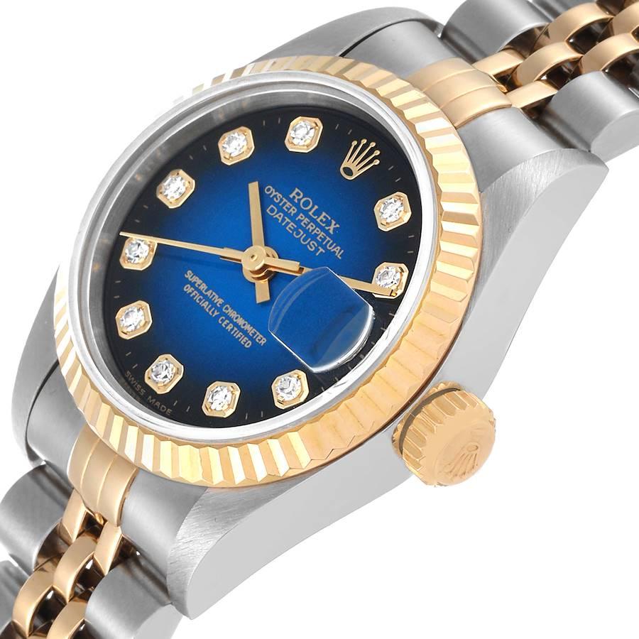 Rolex Datejust Diamond Dial Steel Yellow Gold Ladies Watch 69173 Box Papers For Sale 1