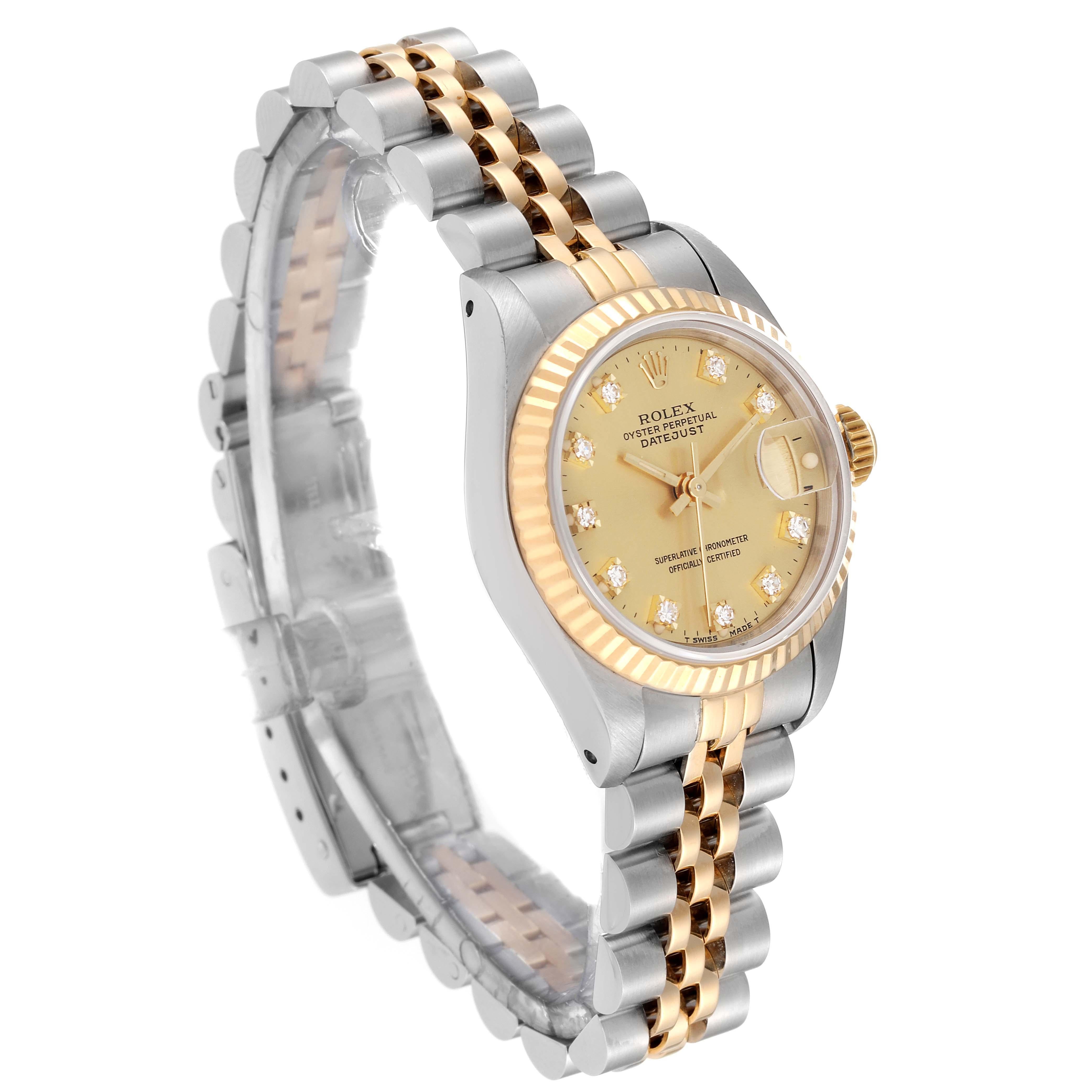 Rolex Datejust Diamond Dial Steel Yellow Gold Ladies Watch 69173 6
