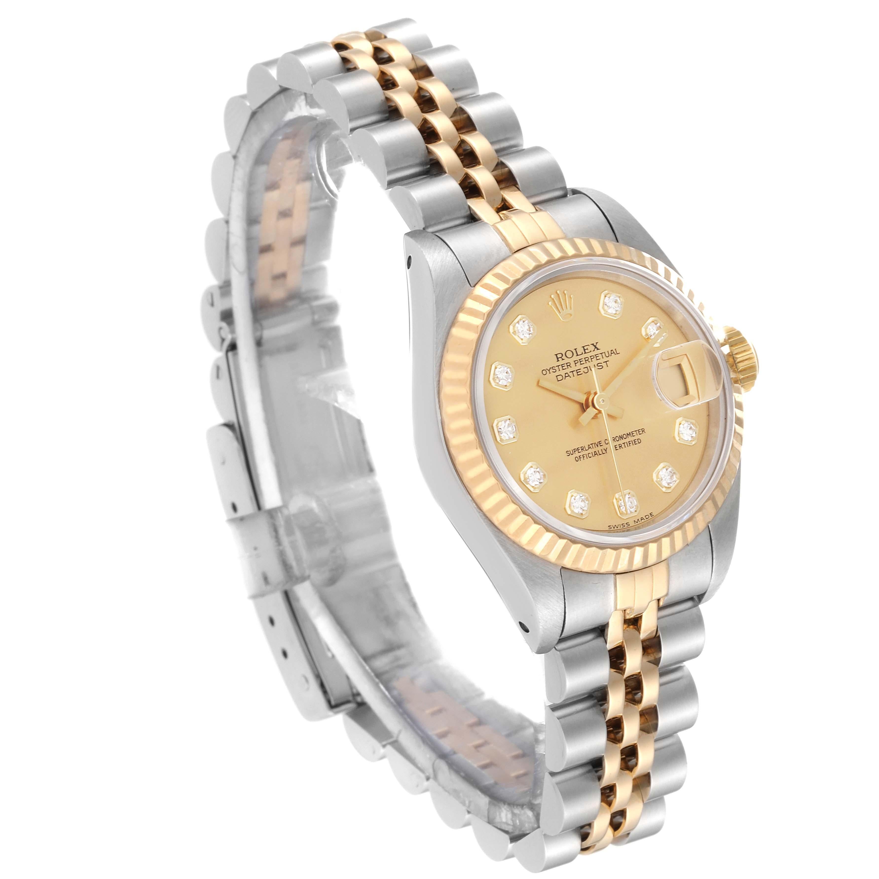Rolex Datejust Diamond Dial Steel Yellow Gold Ladies Watch 69173 7