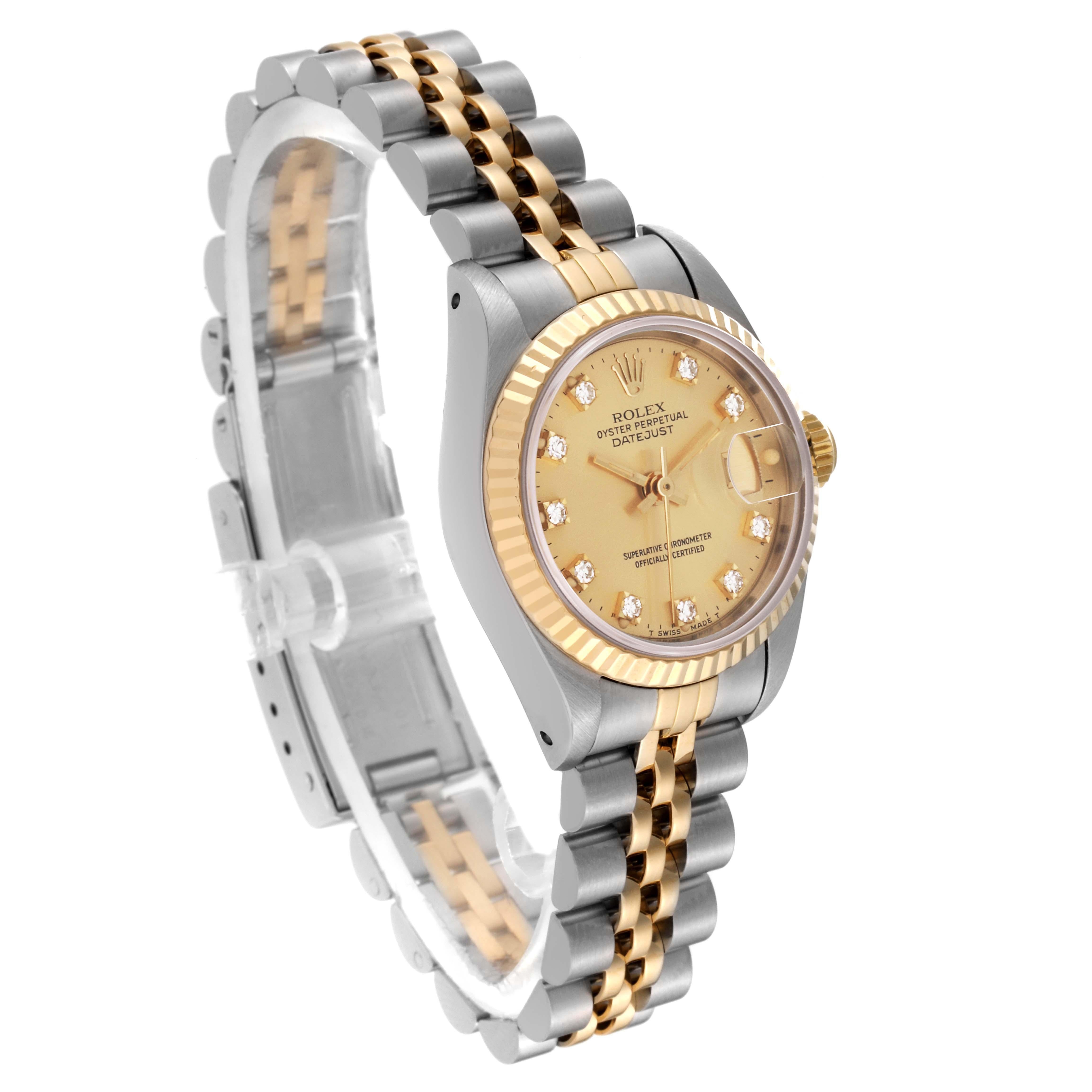 Rolex Datejust Diamond Dial Steel Yellow Gold Ladies Watch 69173 7