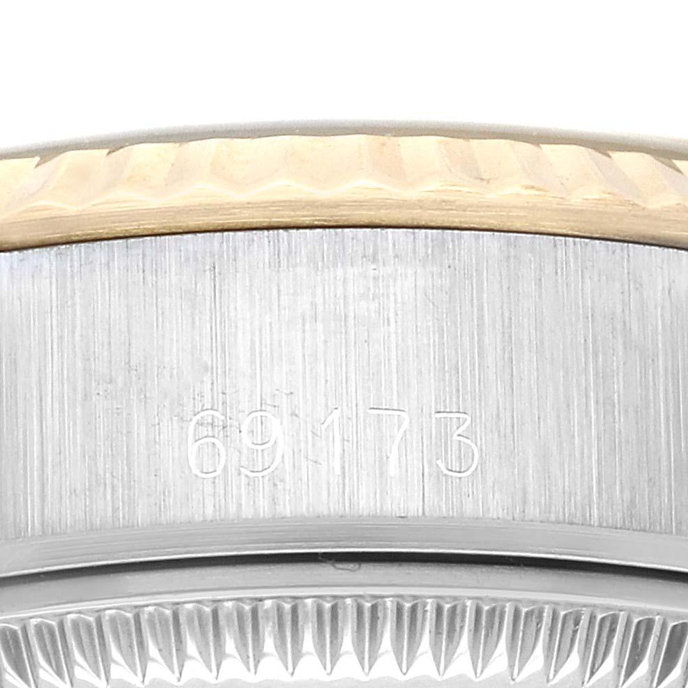 Rolex Montre Datejust en acier et or jaune avec cadran en diamants, pour femmes 69173 Excellent état - En vente à Atlanta, GA