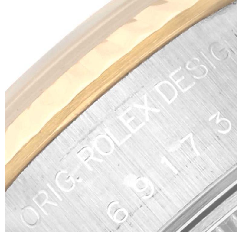 Rolex Montre Datejust en acier et or jaune avec cadran en diamants, pour femmes 69173 Bon état - En vente à Atlanta, GA