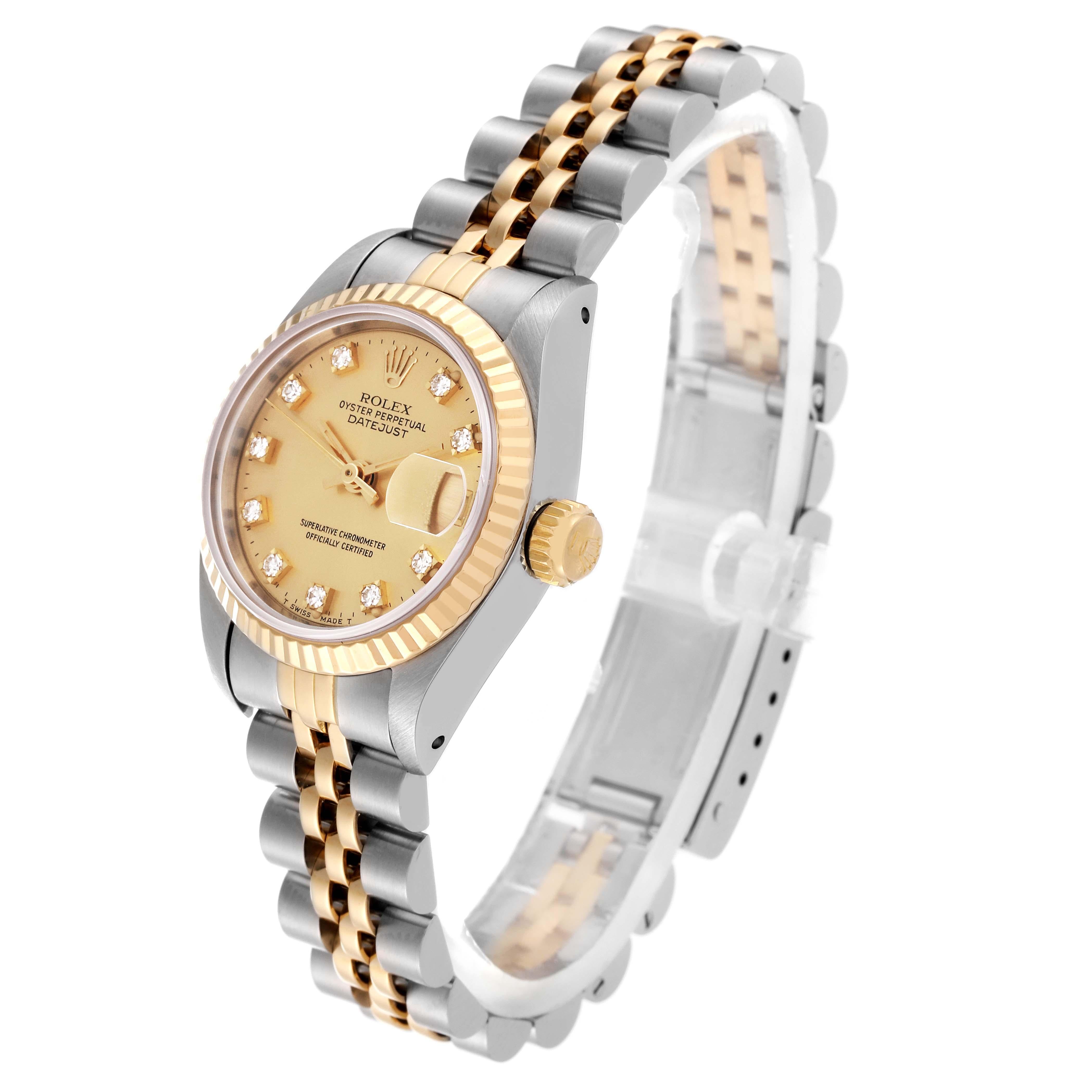 Rolex Datejust Diamond Dial Steel Yellow Gold Ladies Watch 69173 2