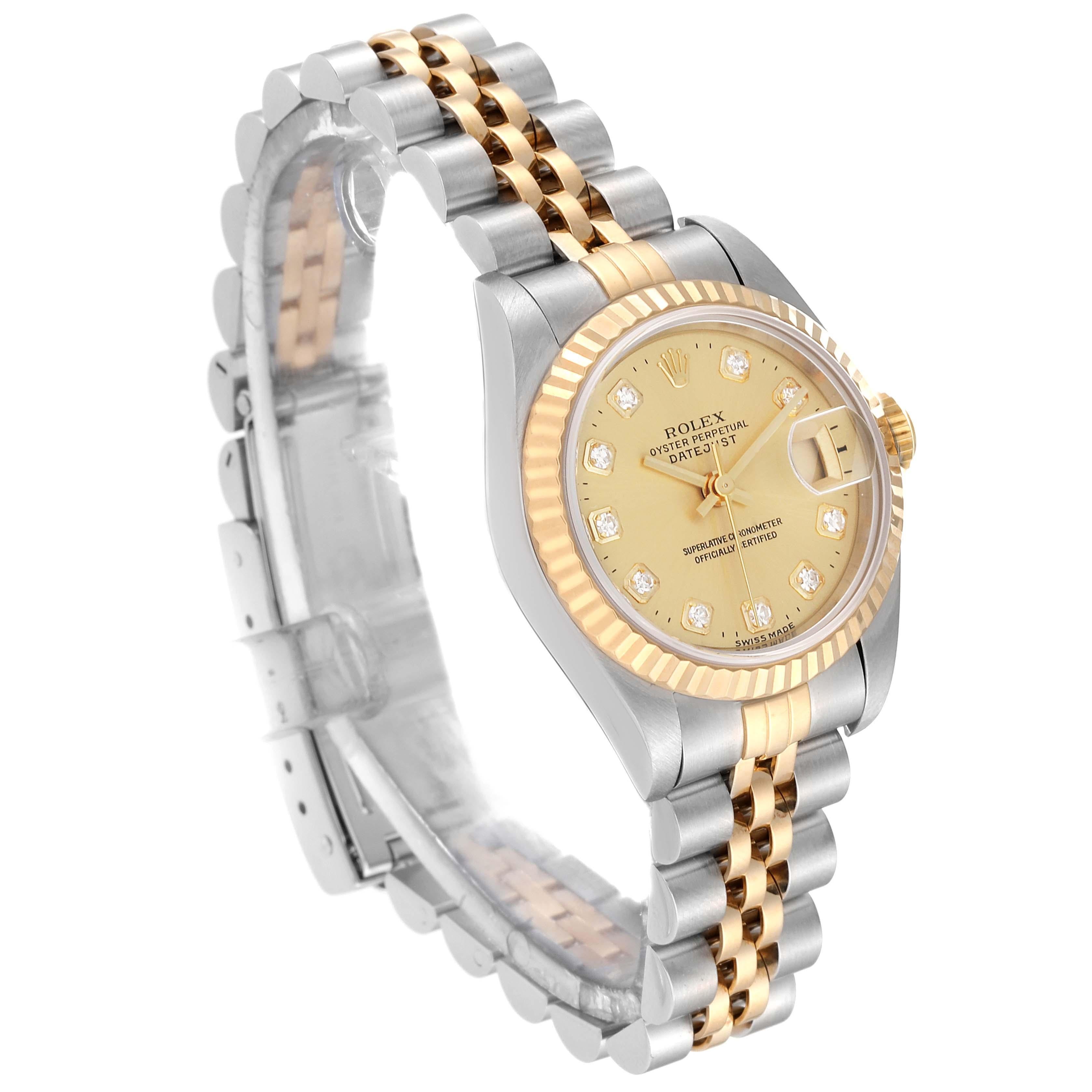 Rolex Datejust Diamond Dial Steel Yellow Gold Ladies Watch 69173 4