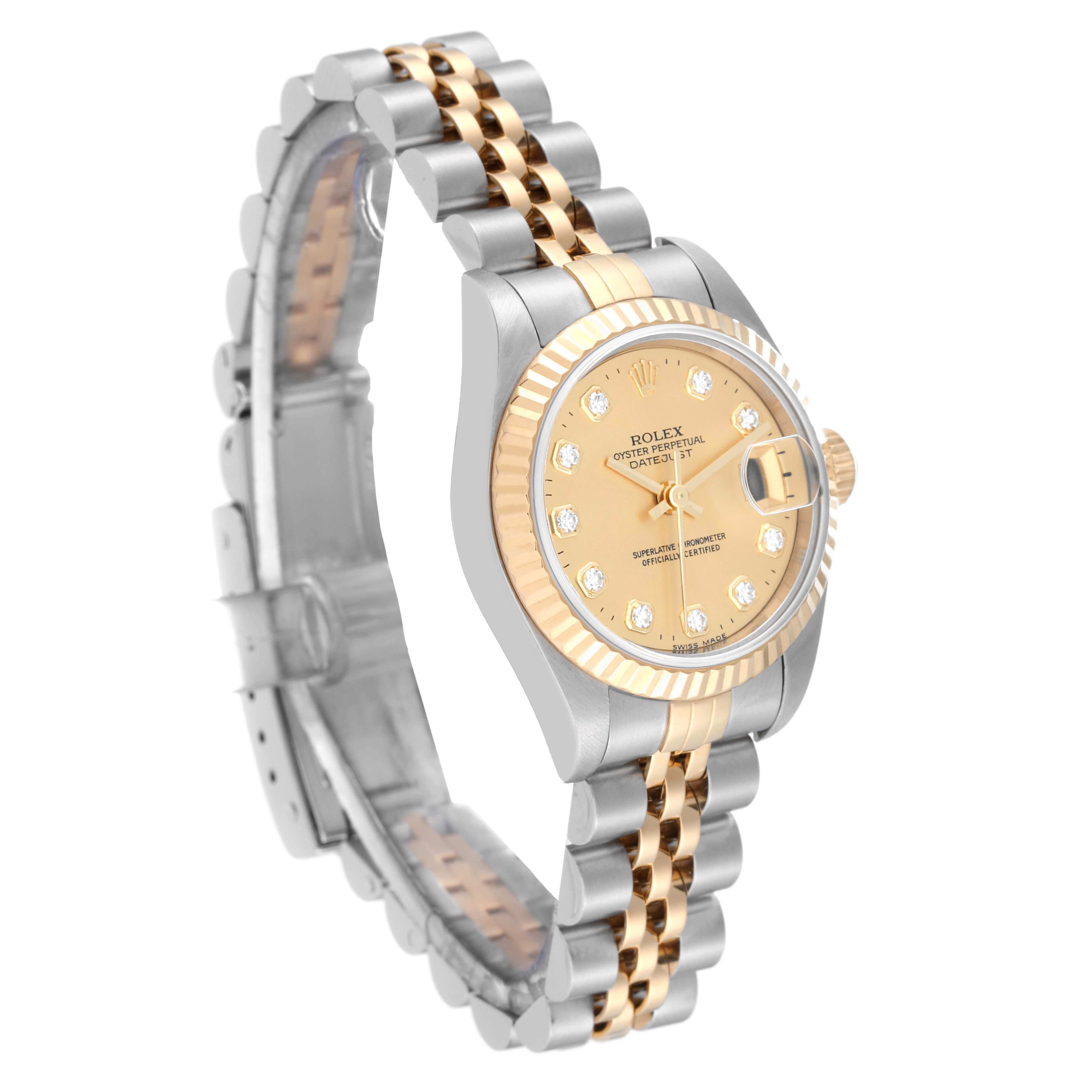 Rolex Datejust Diamond Dial Steel Yellow Gold Ladies Watch 69173 5
