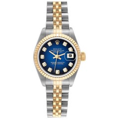 Rolex Datejust Diamond Dial Steel Yellow Gold Ladies Watch 69173