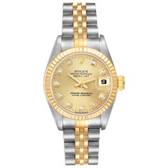 Rolex Datejust Diamond Dial Steel Yellow Gold Ladies Watch 69173