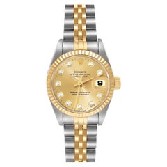 Rolex Datejust Diamond Dial Steel Yellow Gold Ladies Watch 69173