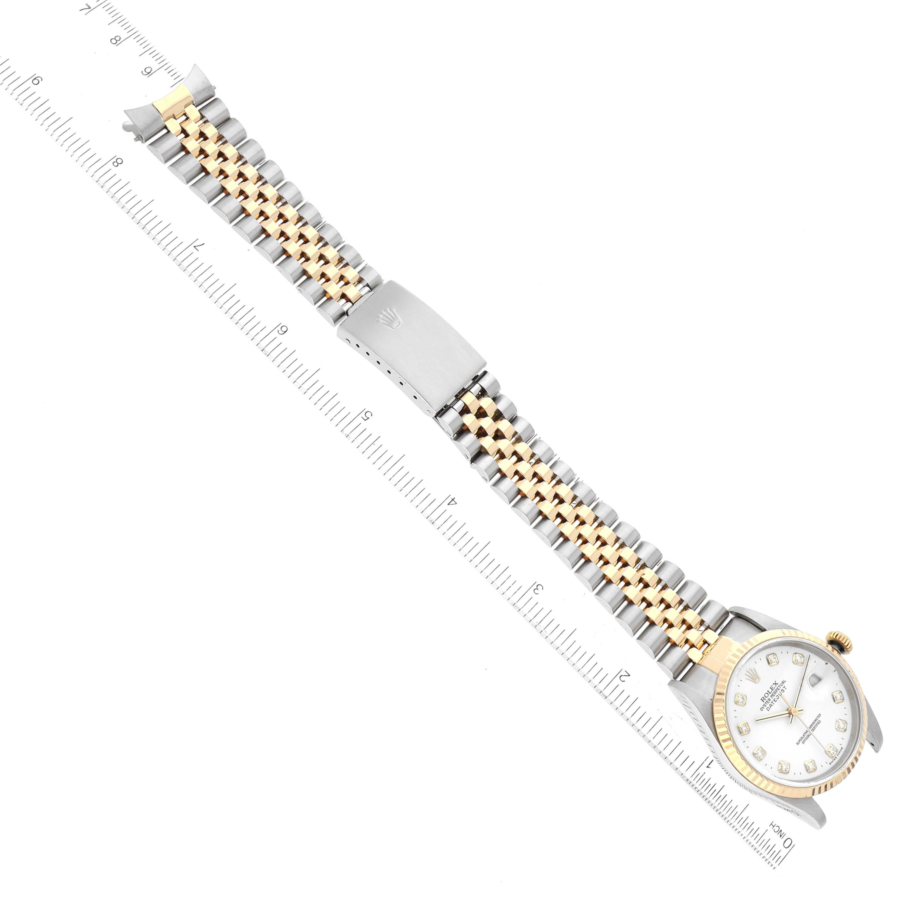 Rolex Datejust Diamant Zifferblatt Stahl Gelbgold Herrenuhr 16233 Box Papiere 7