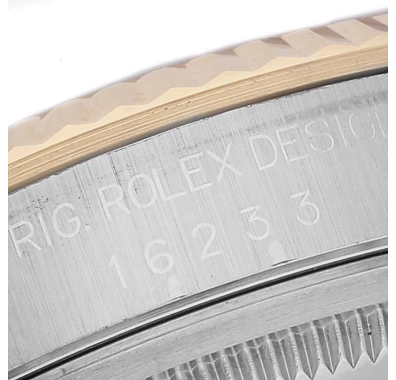 Rolex Datejust Diamond Dial Steel Yellow Gold Mens Watch 16233 2