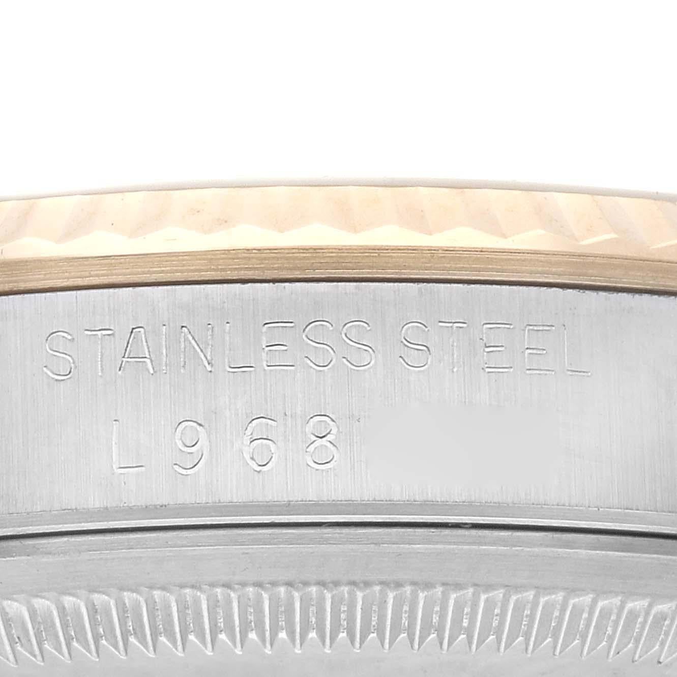 Rolex Datejust Diamond Dial Steel Yellow Gold Mens Watch 16233 en vente 3