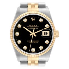 Rolex Datejust Diamond Dial Steel Yellow Gold Mens Watch 16233 Unworn NOS