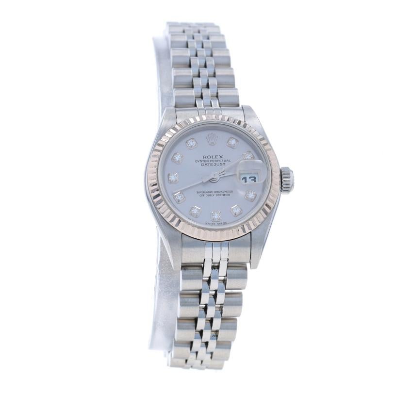 Rolex Datejust Diamant Damenarmbanduhr 79174 1 Edelstahl Weißgold 18k 1YrWty (Einfacher Schliff)