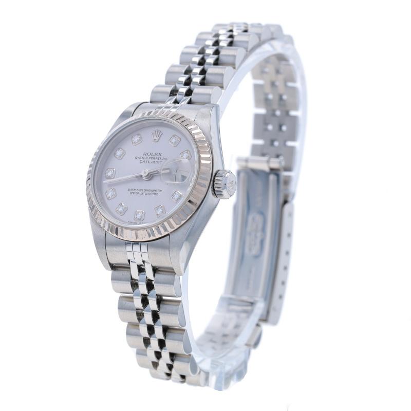 Rolex Datejust Diamant Damenarmbanduhr 79174 1 Edelstahl Weißgold 18k 1YrWty 1