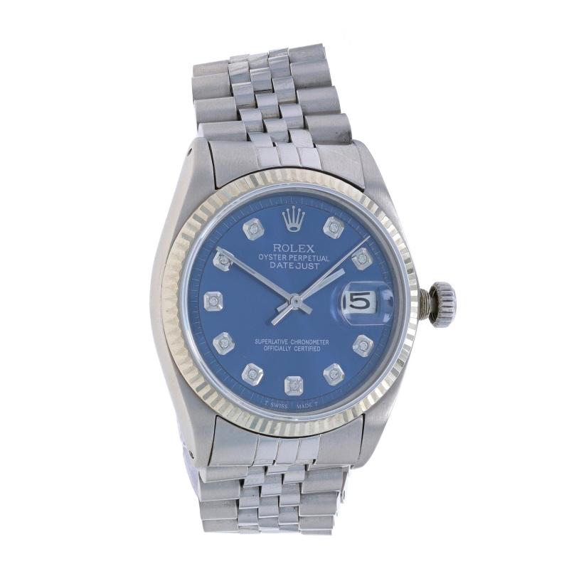 Mixed Cut Rolex Datejust Diamond Men's Wristwatch 1600 Stainless Automatic AGI 1 Yr Wnty
