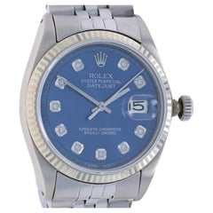 Rolex Datejust Diamond Men's Wristwatch 1600 Stainless Automatic AGI 1 Yr Wnty