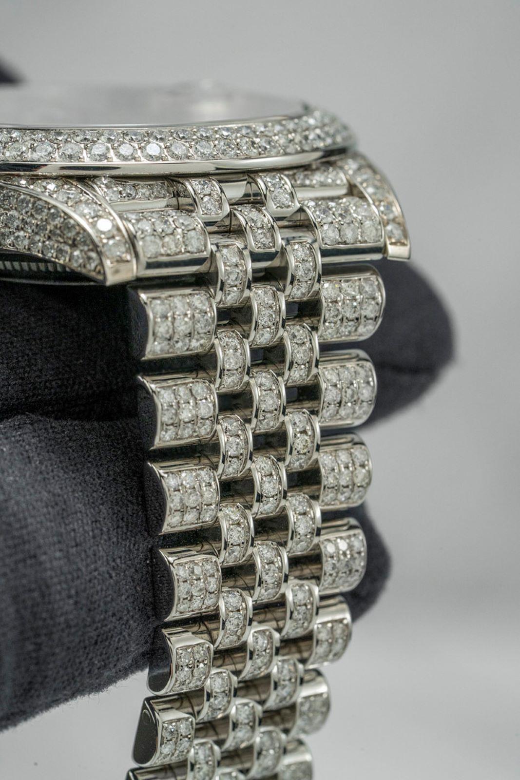Modern Rolex Datejust Diamond Set Oystersteel Green Arabic Numerals 126300 Wrist Watch For Sale