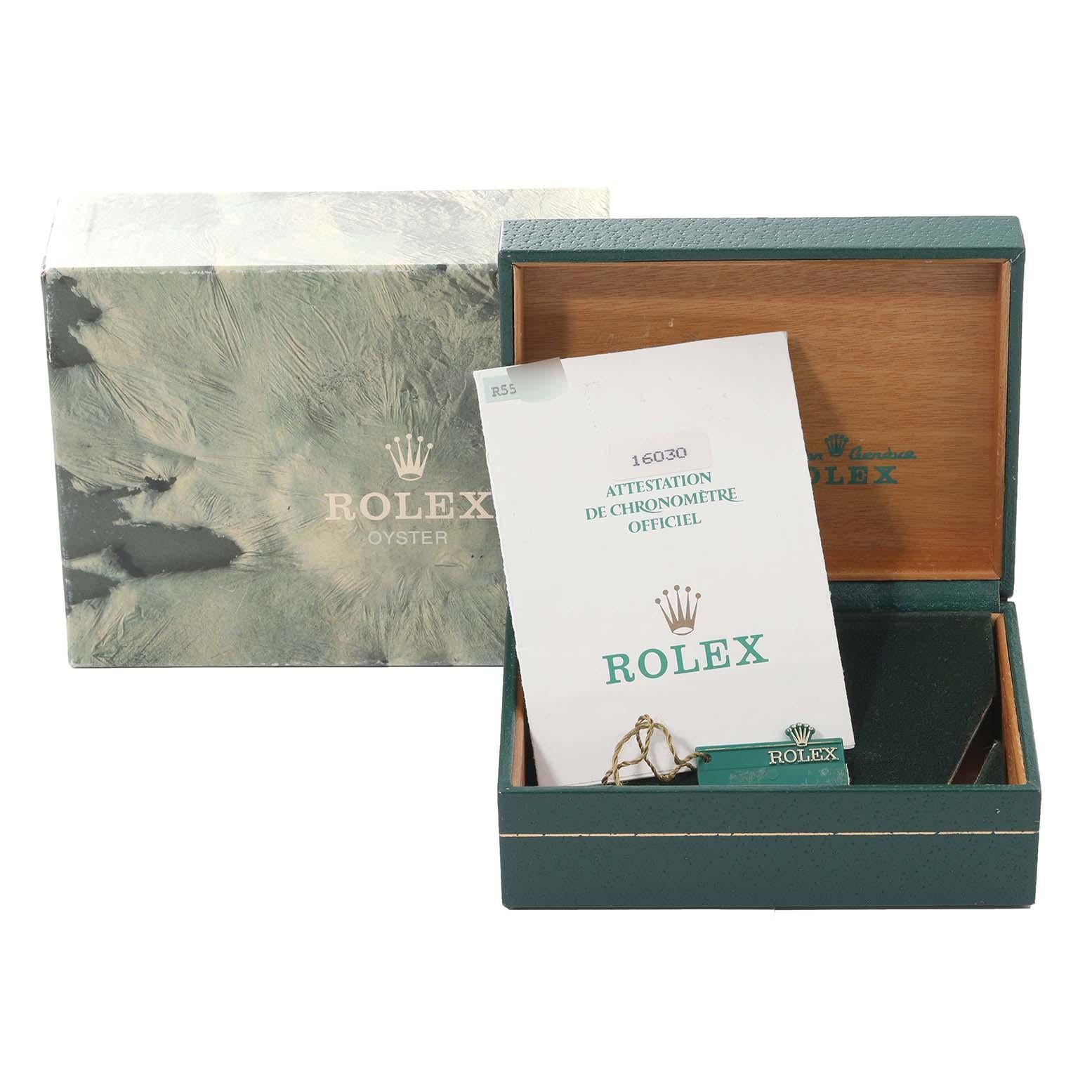 Rolex Datejust Engine Turned Bezel Vintage Steel Mens Watch 16030 Box Papers For Sale 6