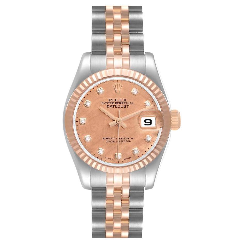 Rolex Watch Company Ladies Rose Gold Diamond Wristwatch at 1stDibs
