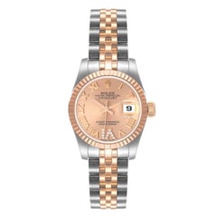 Rolex Datejust EveRose Gold Steel Diamond Ladies Watch 179171