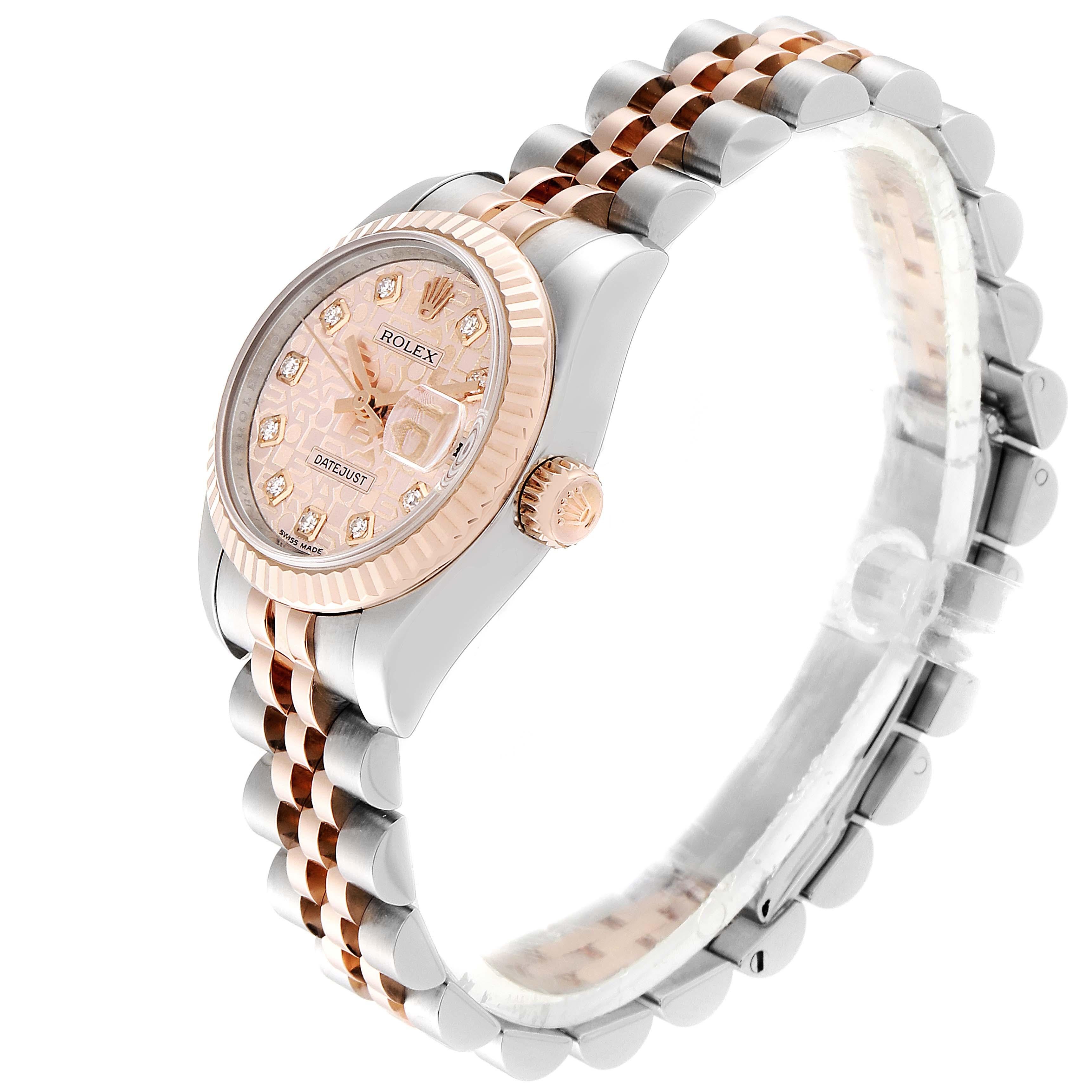 Women's Rolex Datejust EveRose Gold Steel Diamond Ladies Watch 179171