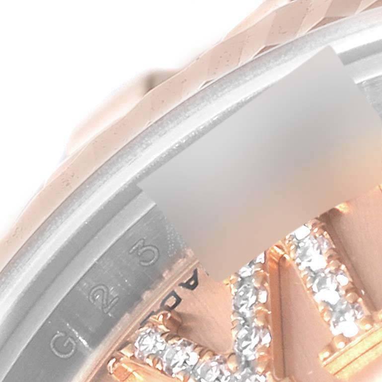 Rolex Datejust EveRose Gold Steel Diamond Ladies Watch 179171 In Excellent Condition In Atlanta, GA