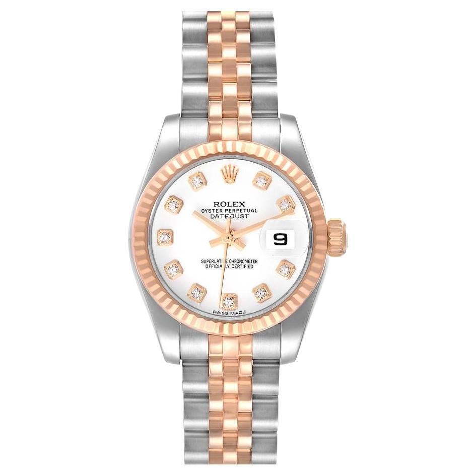 Rolex Datejust 28 Steel Rolesor Everose Gold Diamond Ladies Watch ...