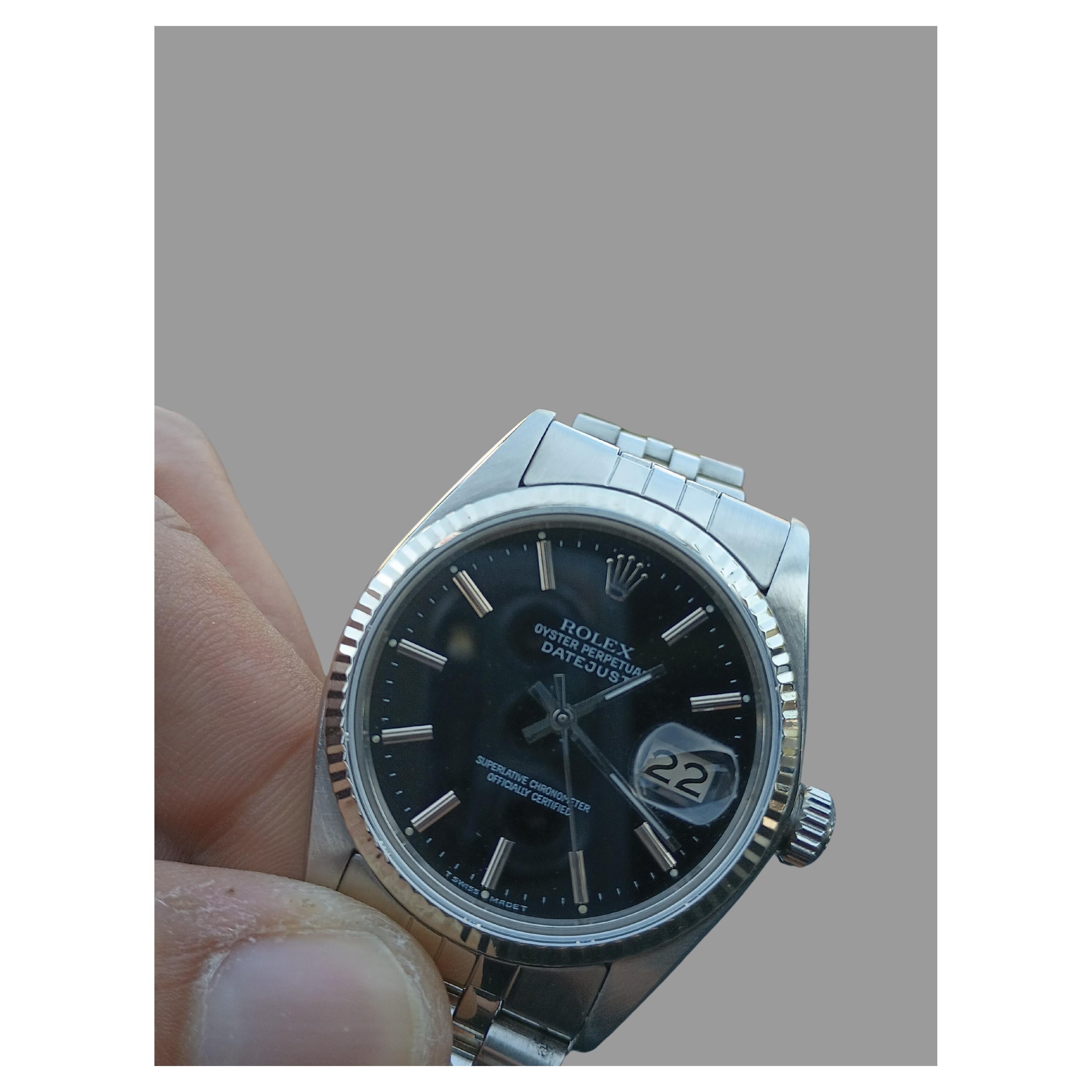 Rolex Datejust Factory Original Black Dial ref 16014 For Sale 1