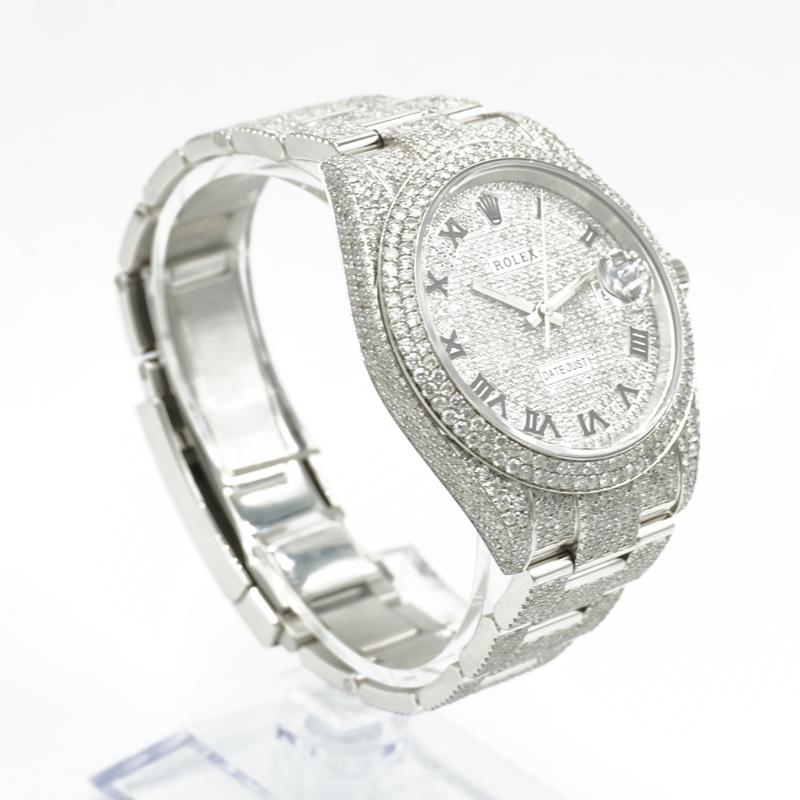 Rolex Datejust geflutet Diamant 126300 alle Prong Set (Rundschliff)